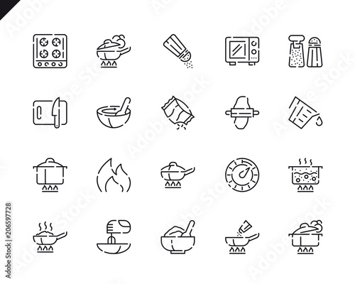 Simple Set Cooking Line Icons for Website and Mobile Apps.