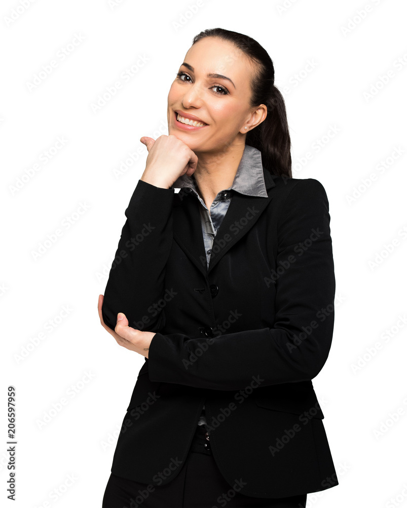Portrait of a beautiful businesswoman isolated on white background Portrait of a beautiful businesswoman isolated on white background