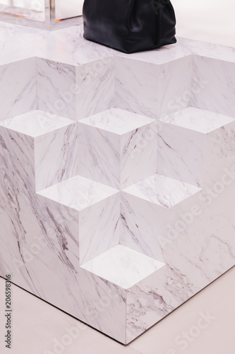 Marble counter that design like a cube.