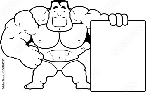 Cartoon Bodybuilder Sign