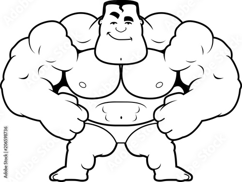 Cartoon Bodybuilder Confident