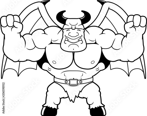 Cartoon Demon Celebrating