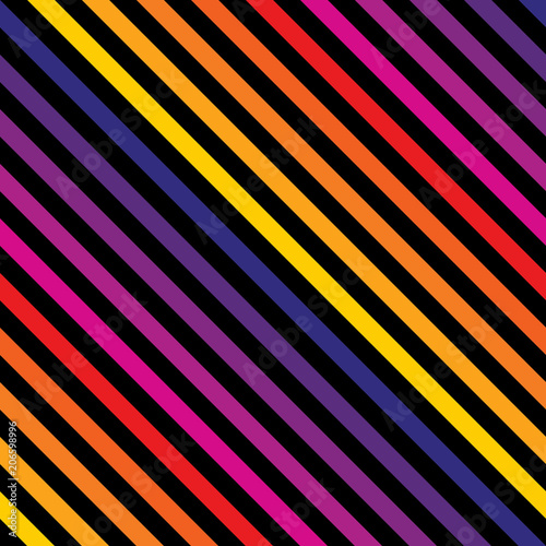 Vector diagonal stripes seamless pattern in bright colors. Retro 80-90's fashion