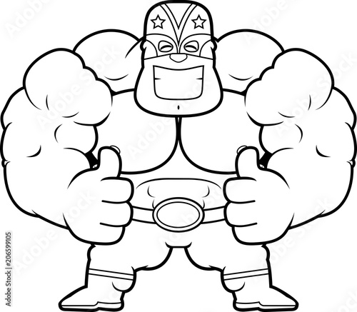 Cartoon Luchador Thumbs Up