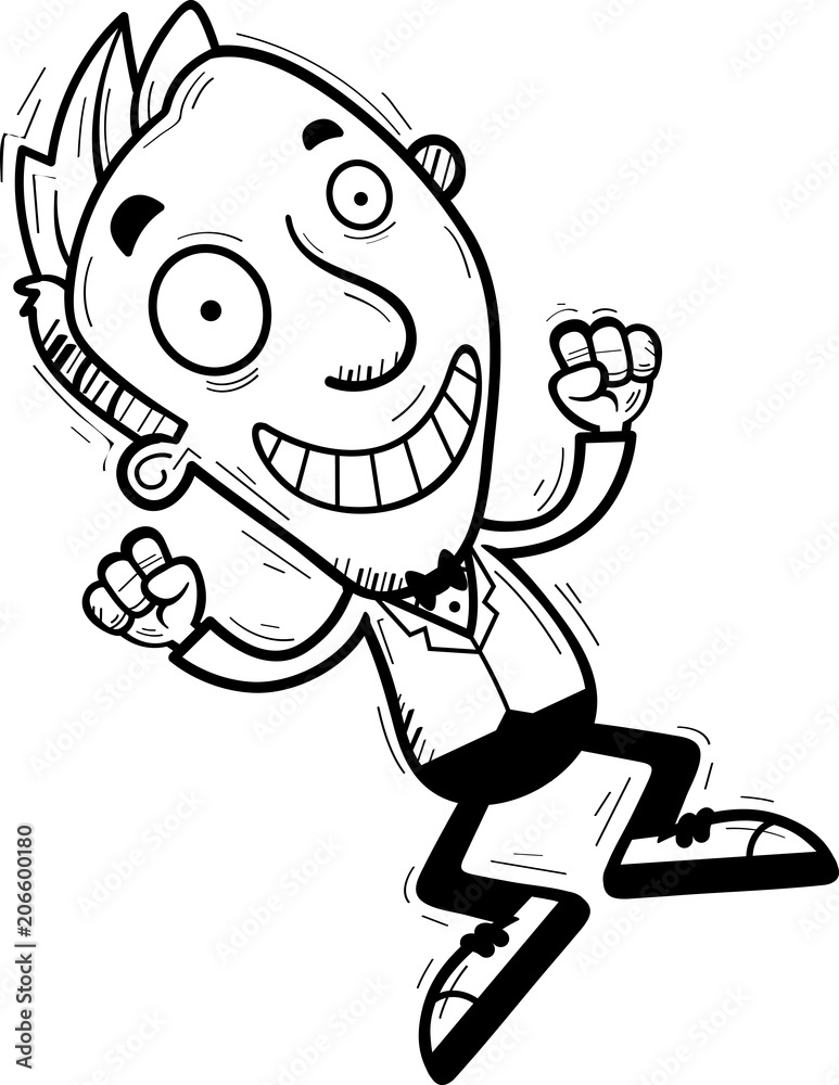 Cartoon Groom Jumping