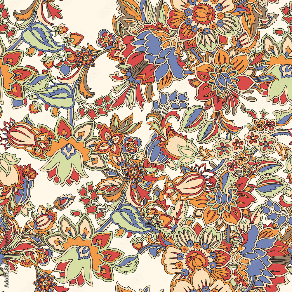 Seamless pattern with floral ornament