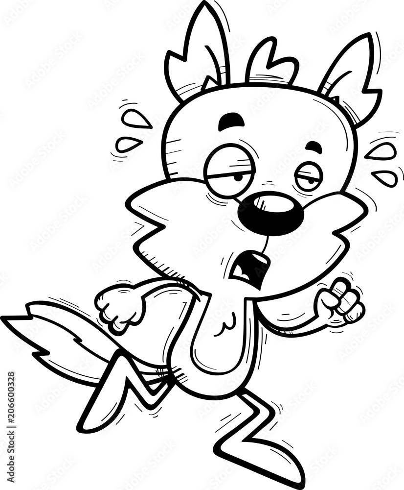 Exhausted Cartoon Male Wolf Exhausted Cartoon Male Wolf