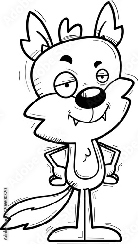 Confident Cartoon Male Wolf