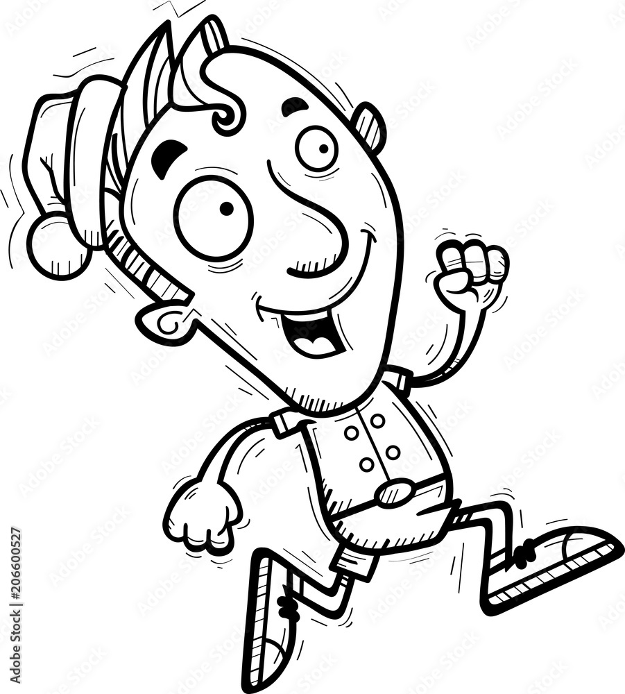 Cartoon Xmas Elf Running