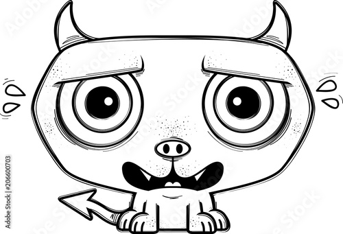 Terrified Little Cartoon Devil