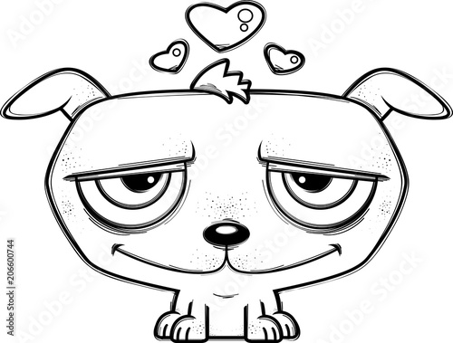 Little Cartoon Dog in Love
