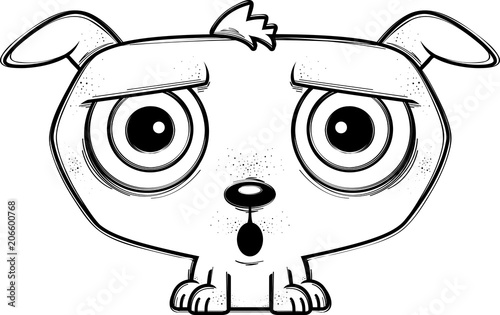 Surprised Little Cartoon Dog