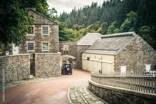 View of New Lanark Heritage Site, Lanarkshire in Scotland, United Kingdom photo