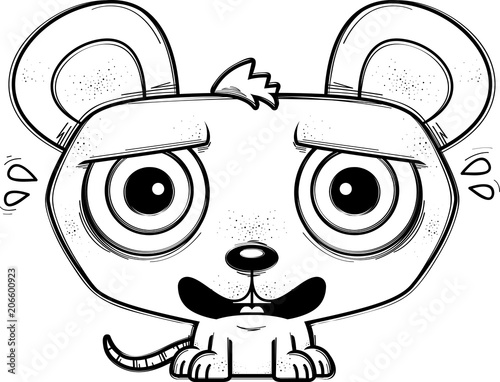 Terrified Little Cartoon Mouse