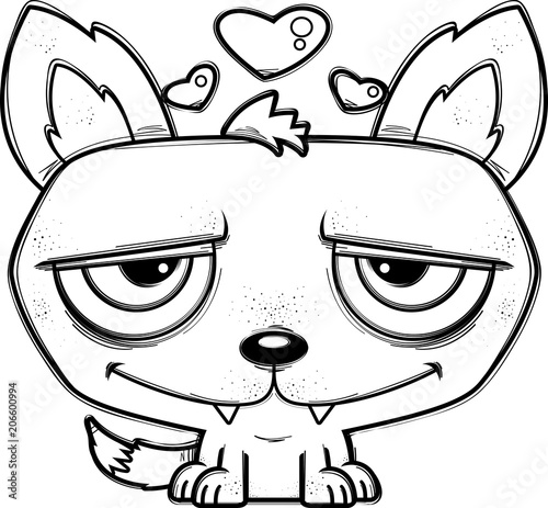 Little Cartoon Wolf in Love