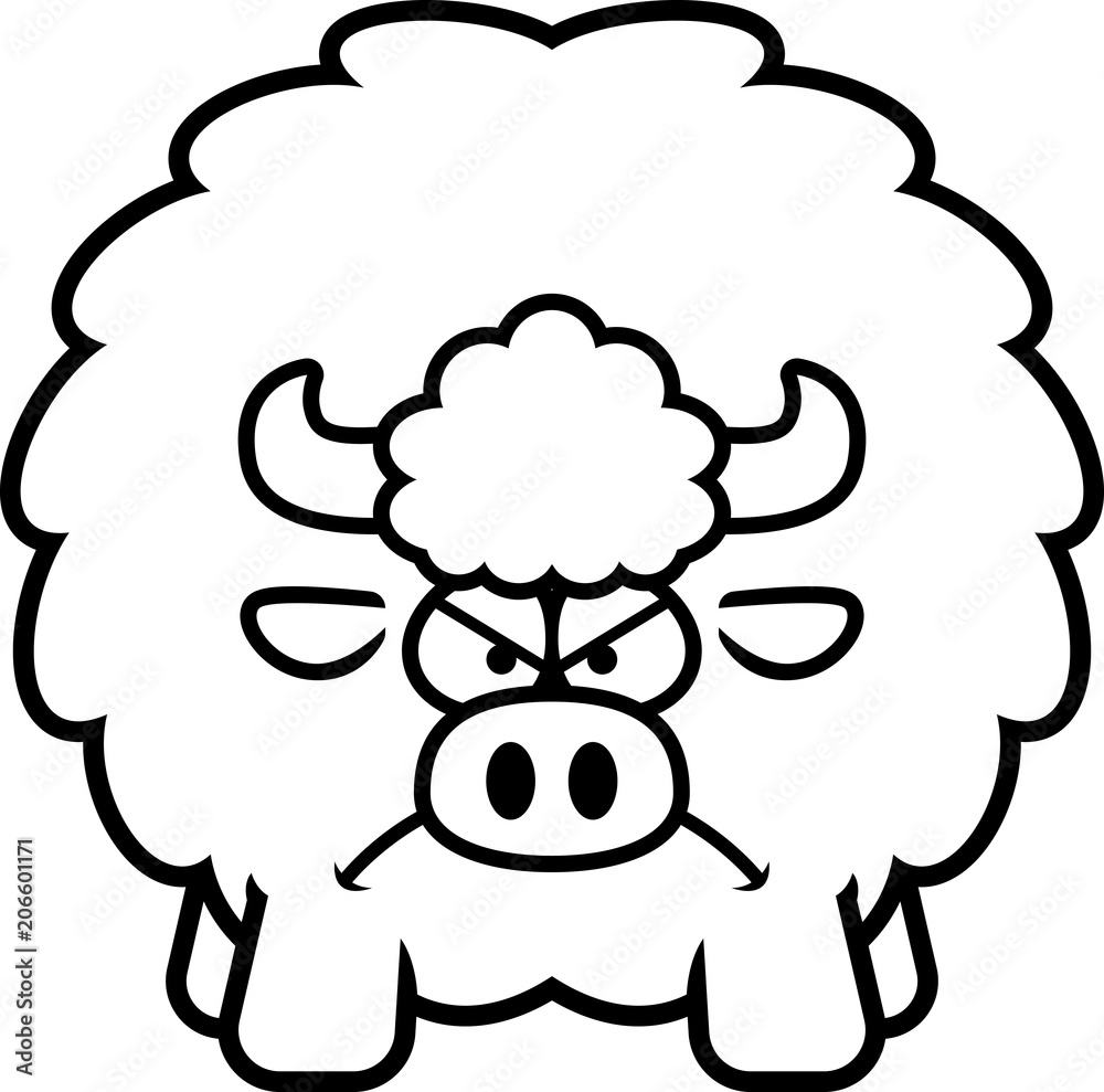 Fototapeta premium Angry Cartoon Buffalo