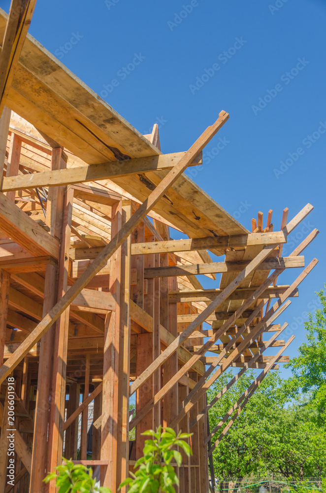 Obraz premium frame house made of wood, metal roof