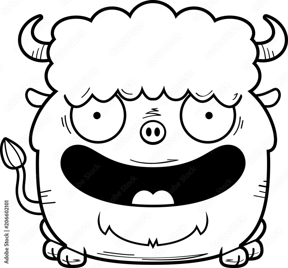 Smiling Cartoon Bison Smiling Cartoon Bison
