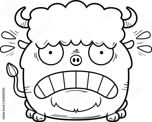 Scared Cartoon Bison
