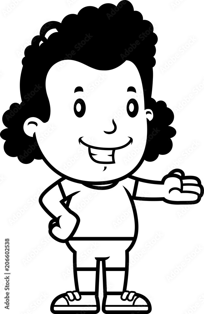 Fototapeta premium Cartoon Girl Presentation