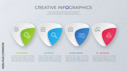 Contemporary minimalist vector infographic design with four opti