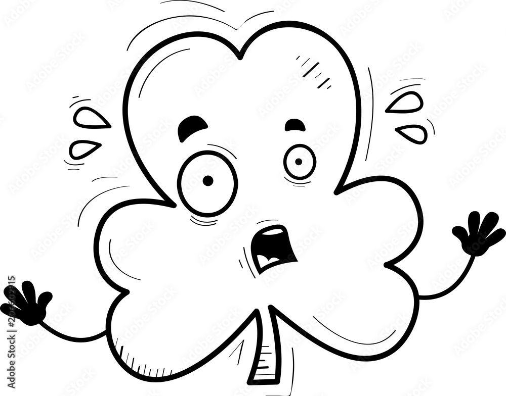 Fototapeta premium Scared Cartoon Clover