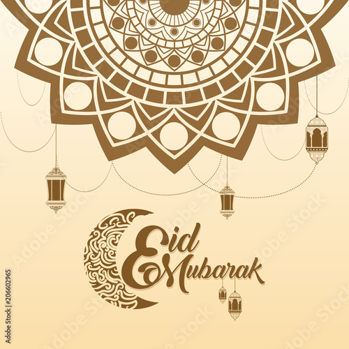 Greeting card of Eid al Fitr Mubarak