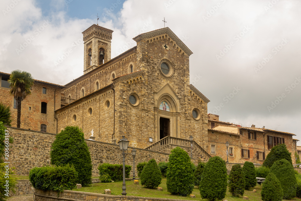 Stone church in Barberino Val d'Elsa in Tuscany, Italy