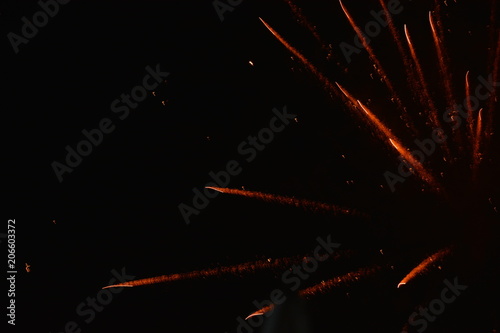 Lonely festive fireworks, on a cloudless night