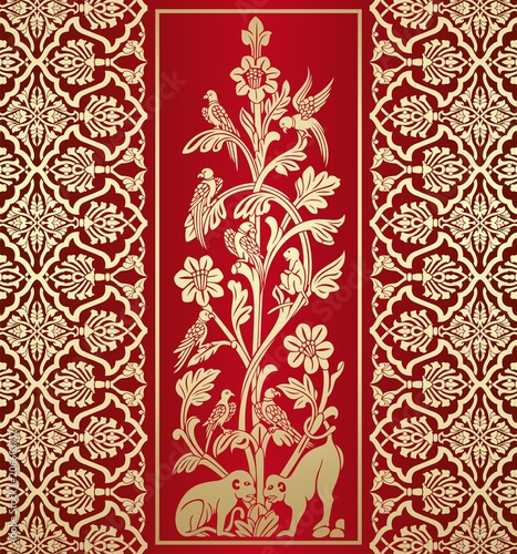 parrots, feathers ,wedding card design, royal India