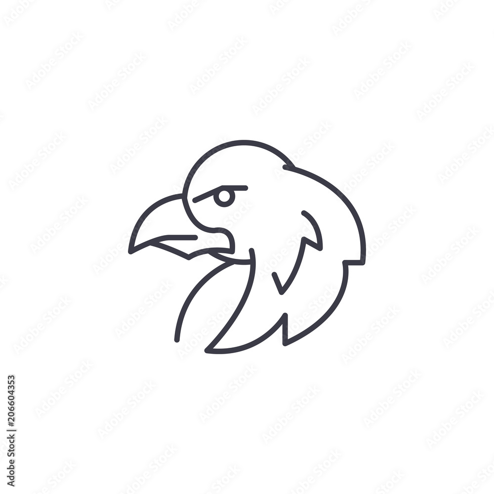 Eagle linear icon concept. Eagle line vector sign, symbol, illustration. Eagle linear icon concept. Eagle line vector sign, symbol, illustration.