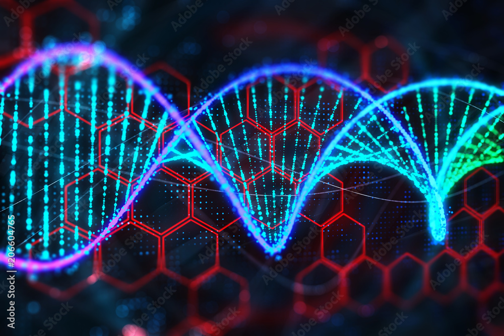 Glowing DNA wallpaper