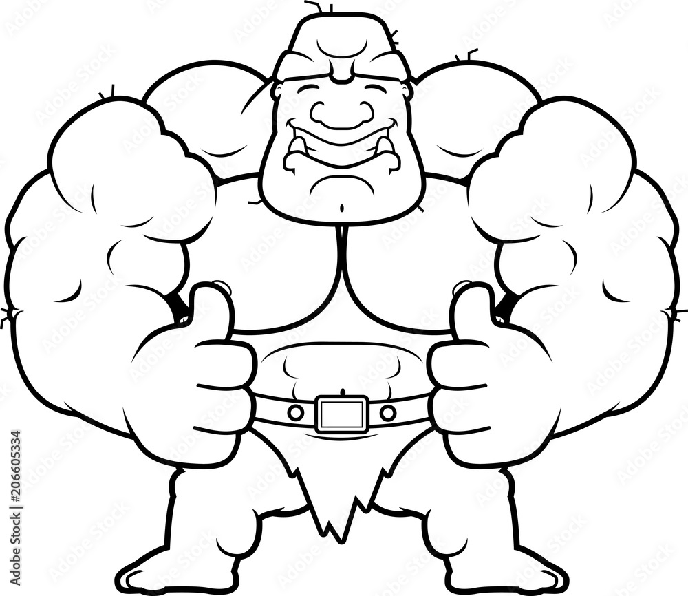 Fototapeta premium Cartoon Ogre Thumbs Up