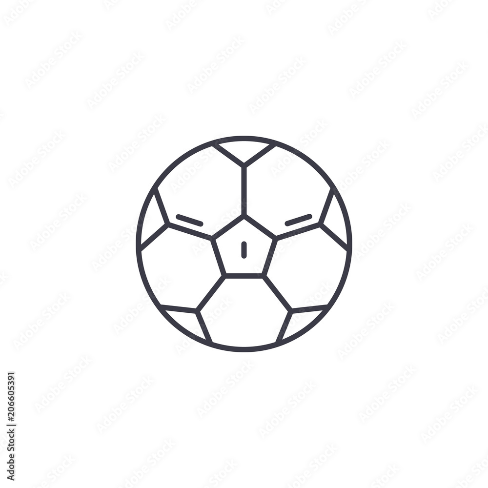 Football linear icon concept. Football line vector sign, symbol, illustration. Football linear icon concept. Football line vector sign, symbol, illustration.