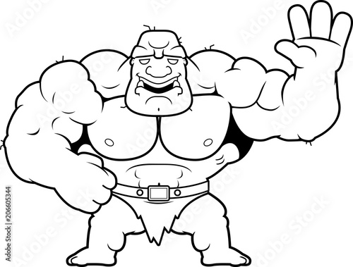Cartoon Ogre Waving