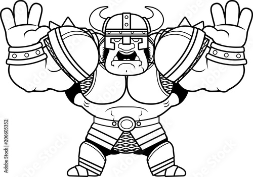 Cartoon Orc Warrior Scared