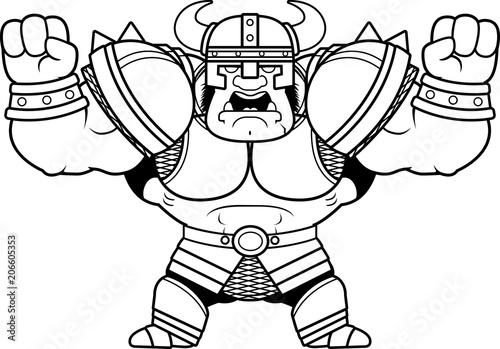 Cartoon Orc Warrior Angry