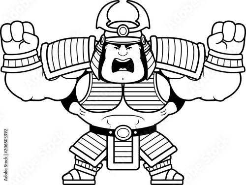 Cartoon Samurai Angry
