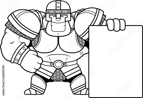 Cartoon Warrior Sign