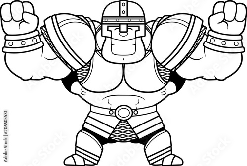 Cartoon Warrior Celebrating