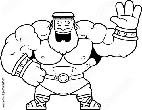 Cartoon Zeus Waving