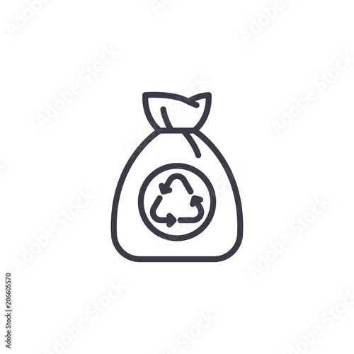 Garbage bag linear icon concept. Garbage bag line vector sign, symbol, illustration.