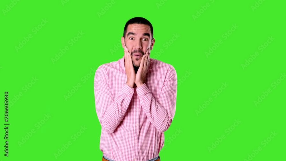 Astonished young man - Chroma background Astonished young man - Chroma background