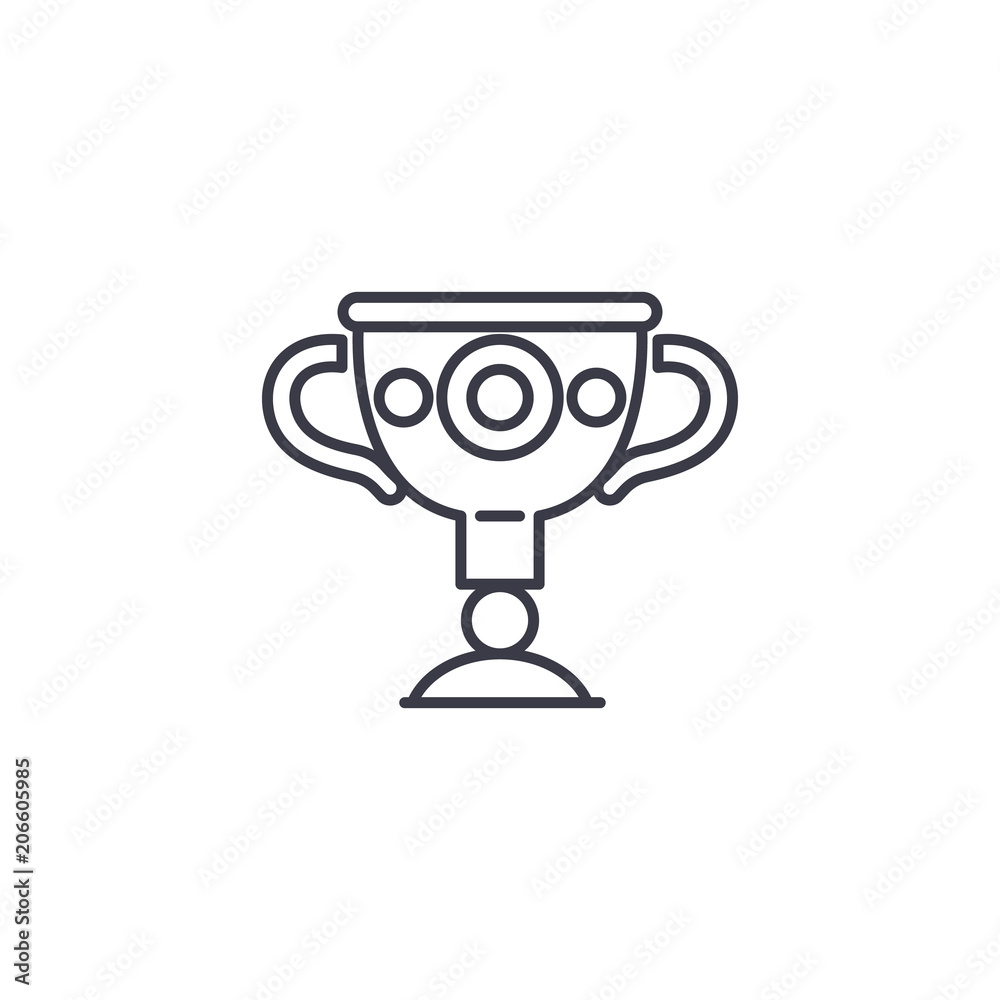 Greek vase trophy linear icon concept. Greek vase trophy line vector sign, symbol, illustration. Greek vase trophy linear icon concept. Greek vase trophy line vector sign, symbol, illustration.