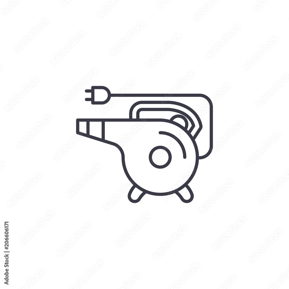 Heat gun linear icon concept. Heat gun line vector sign, symbol, illustration.