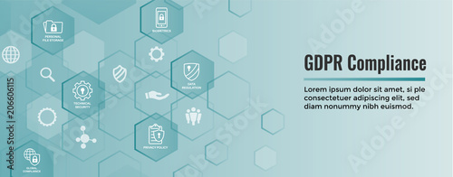 GDPR and Privacy Policy Web Banner Header & Background
