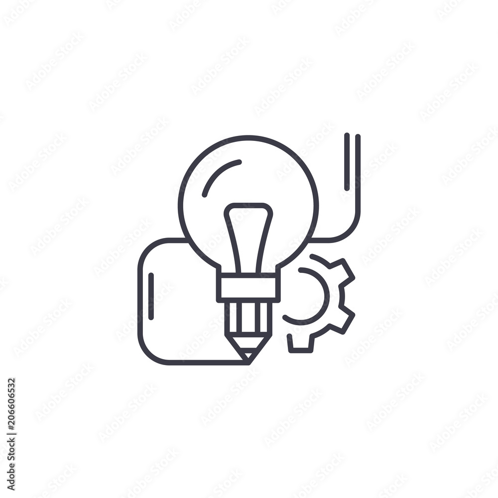 Innovative idea linear icon concept. Innovative idea line vector sign, symbol, illustration. Innovative idea linear icon concept. Innovative idea line vector sign, symbol, illustration.