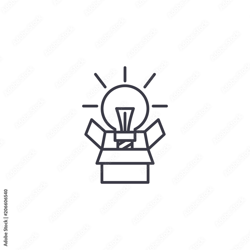 Innovative project linear icon concept. Innovative project line vector sign, symbol, illustration.