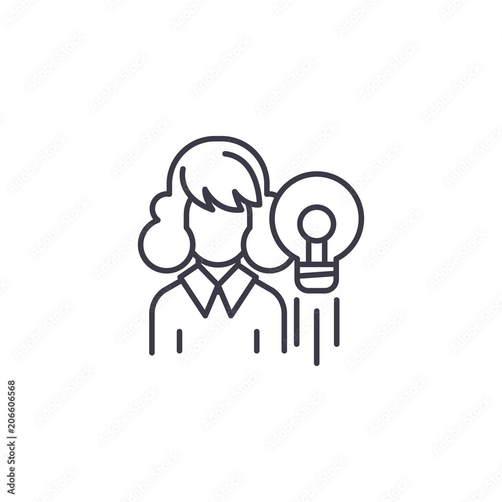 Inspiration linear icon concept. Inspiration line vector sign, symbol, illustration. Inspiration linear icon concept. Inspiration line vector sign, symbol, illustration.
