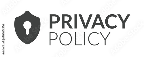 Privacy Policy graphic used for Header banner or web page w the icon symbol